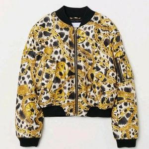 H&M MOSCHINO  GOLD BOMBER JACKET SIZE XS SOLD OUT
